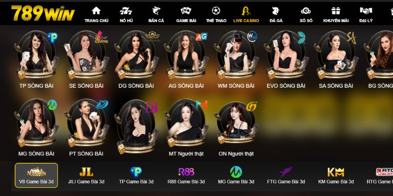 Casino 999 tại 789Win với giao diện chỉn chu, đẹp mắt